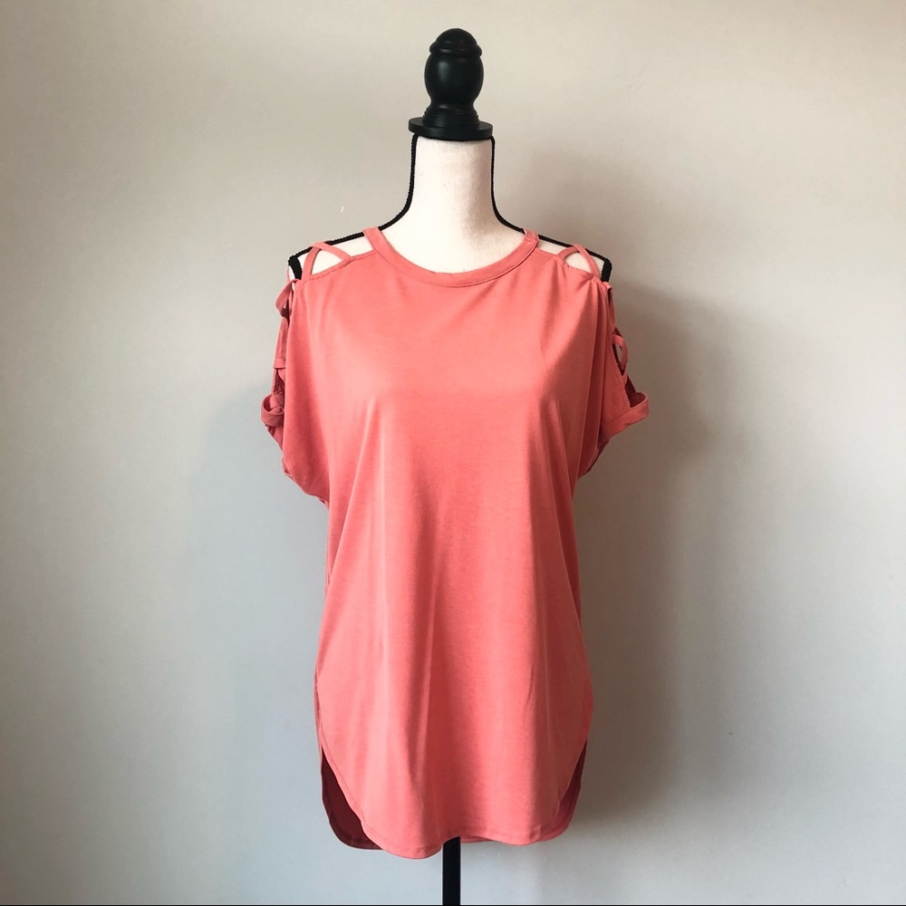 Flowy Cold-Shoulder Hi-Lo Tee